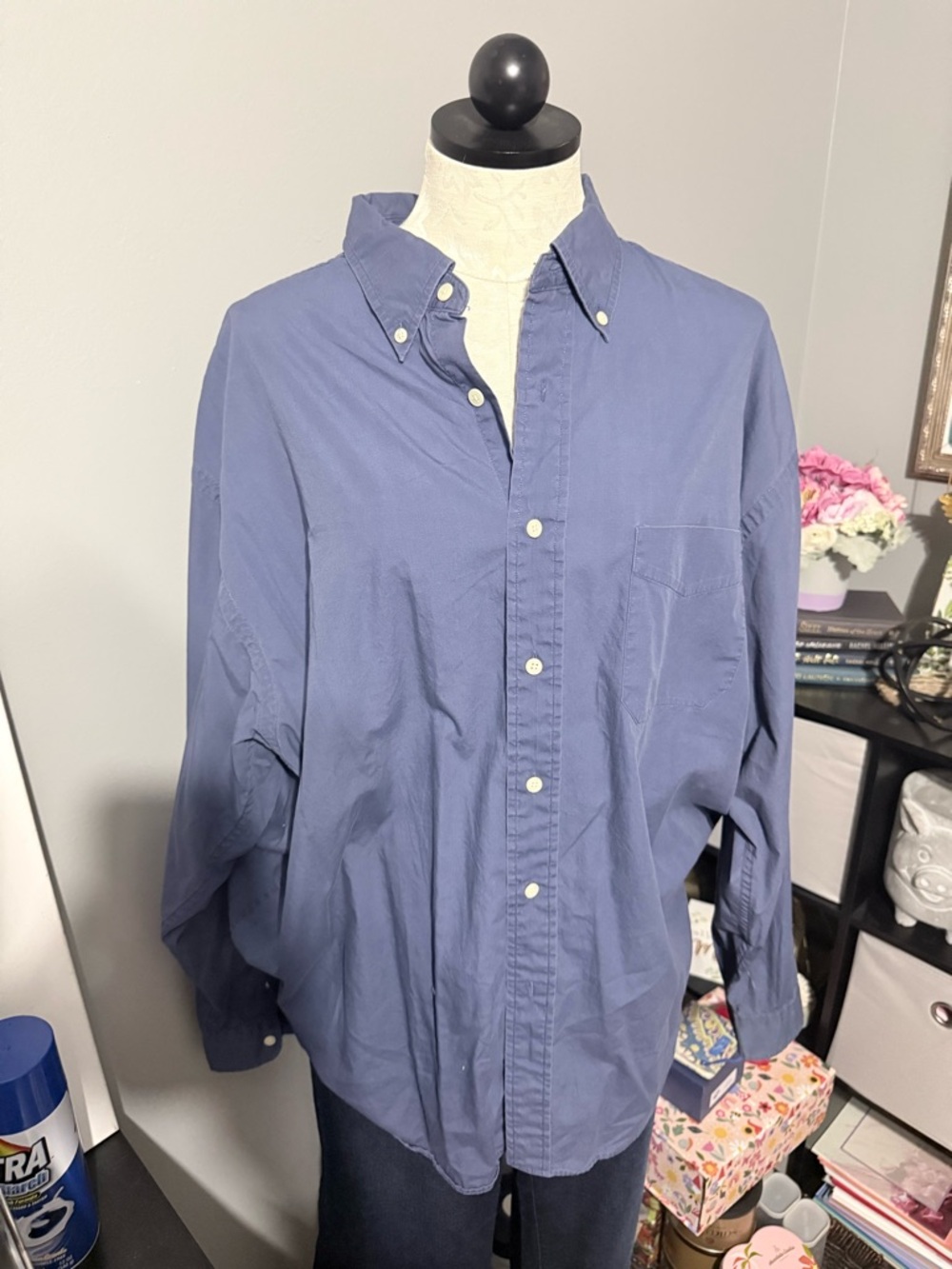 American Eagle Outfitters Men's Button-Down Shirt in Blue